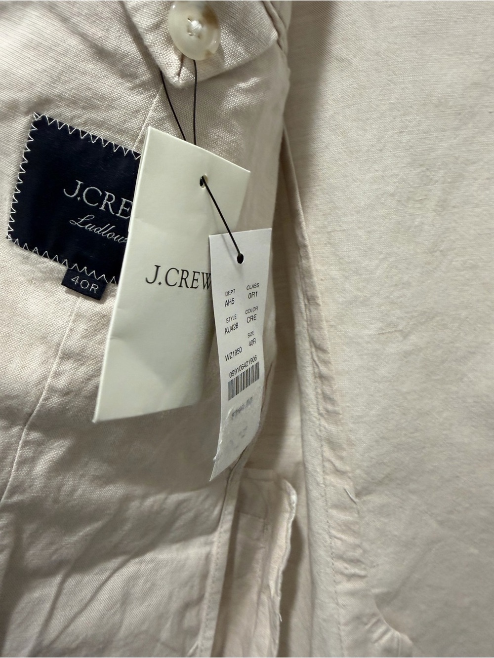 J. Crew Ludlow Slim-fit unstructured suit jacket Irish cotton-linen blend AU428 - Picture 10 of 14